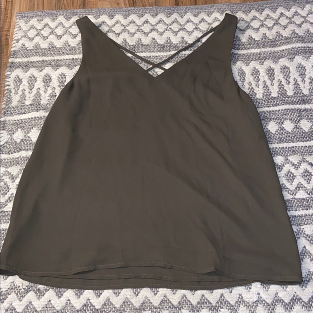 green strappy tank top